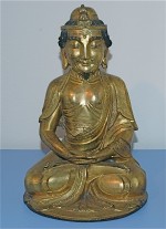 Gilt Bronze figure represents the deity 'Guanyin'
 (Avalokiteshvara). Early Ming period, probably 14th . CE. Dries Blitz