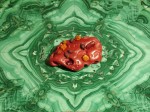 Des Hughes 'Soft Fruit with holes' on Russian malachite table
