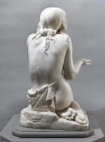 Giovanni Strazza (Milan 1818-1875), La Mendicante (The Beggar), marble, h 75 cm.